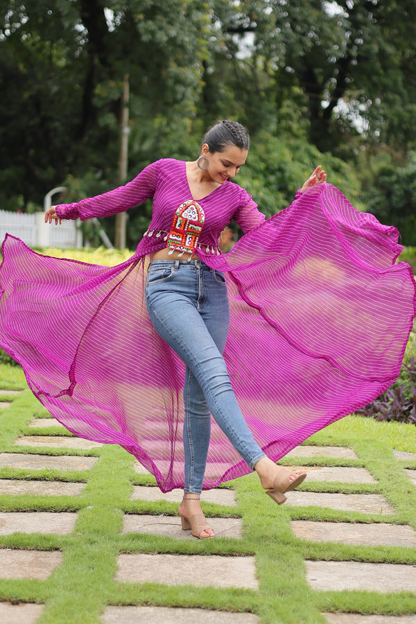Indowestern Ethnic front open long dress